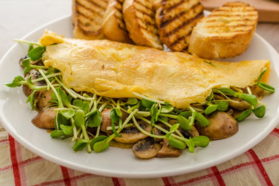 Ricetta "Frittata con funghi e microgreens di girasole"