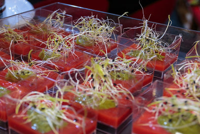 Ricetta "Gazpacho di pomodoro con germogli di porro"