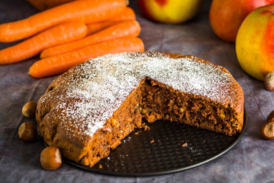 Ricetta "Torta di carote, mele, nocciole e alfalfa"